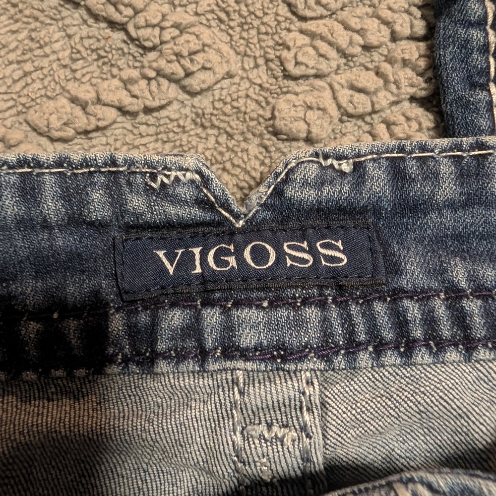 Vigoss Women's Distressed Blue Boot Cut Jeans - Picture 3 of 6